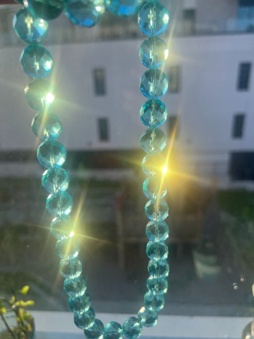 Big shiny crystal beads necklace and bracelet